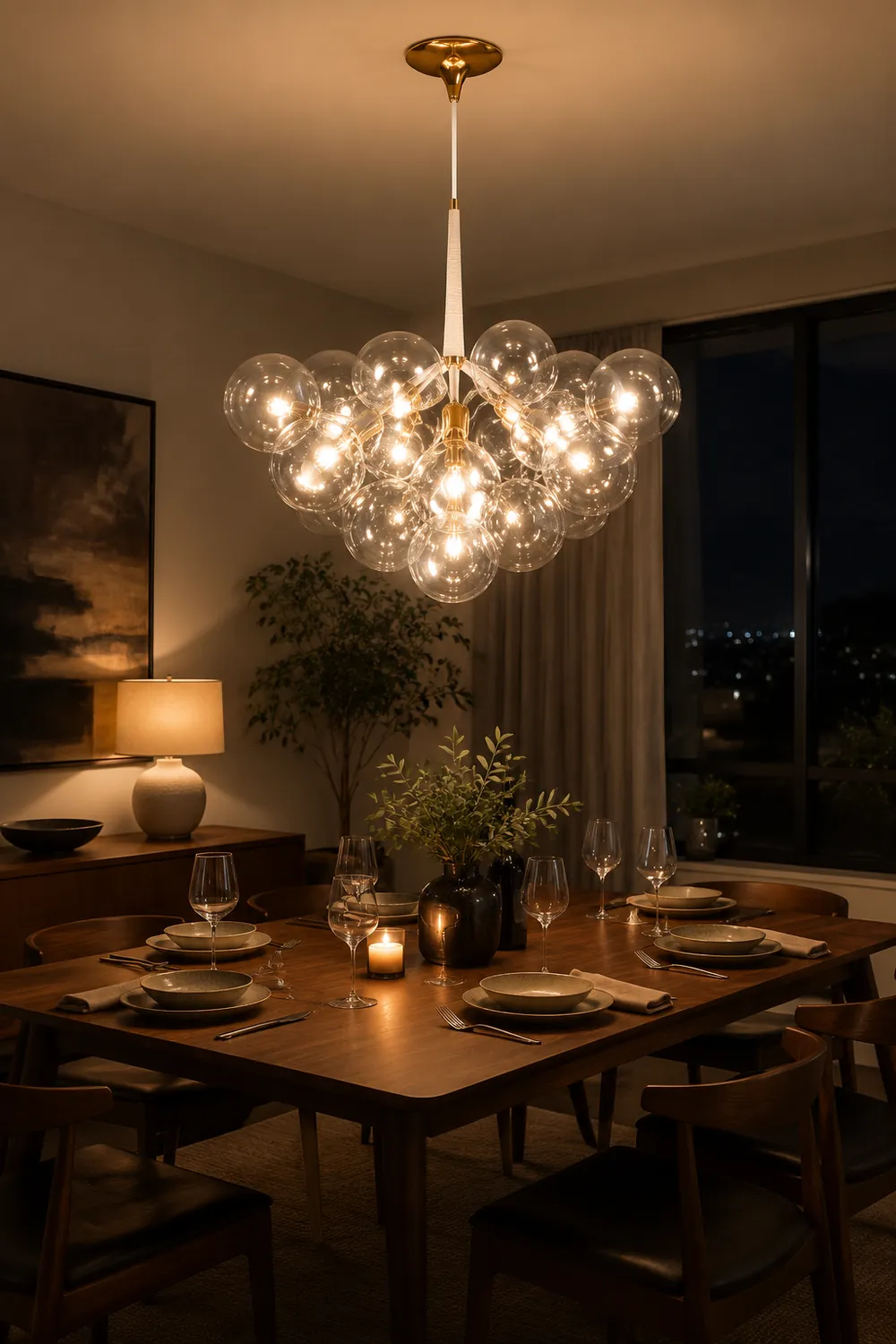 Large Glass Bubble Chandelier for Living Room - Lumpaz