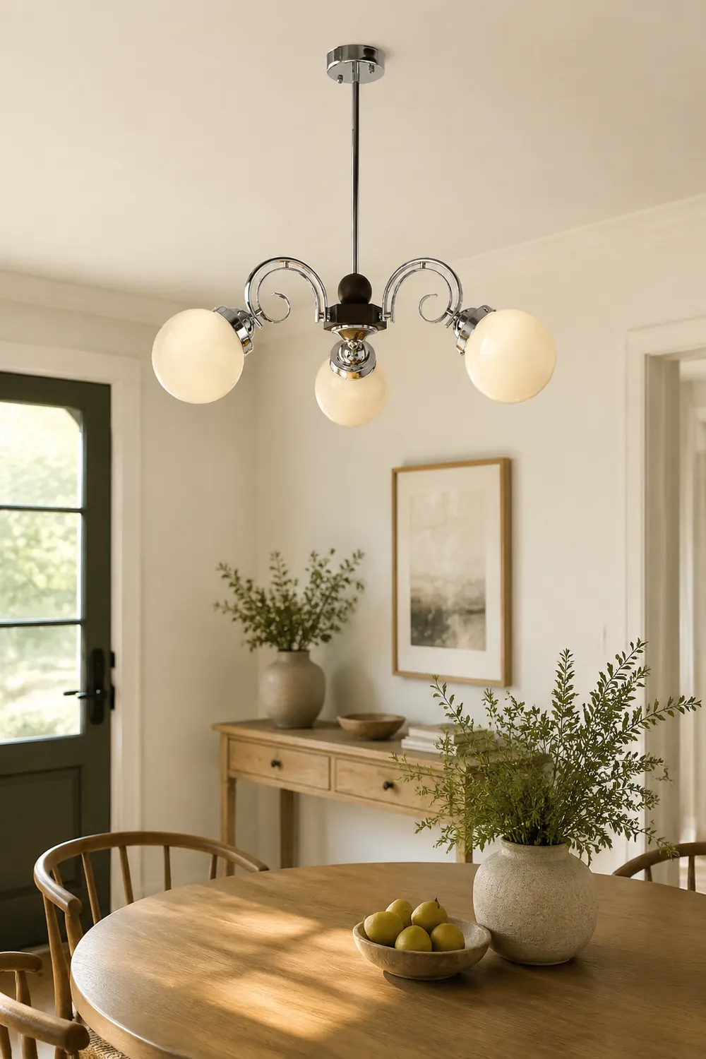 Vintage Kotter Cream Glass Chandelier - Lumpaz
