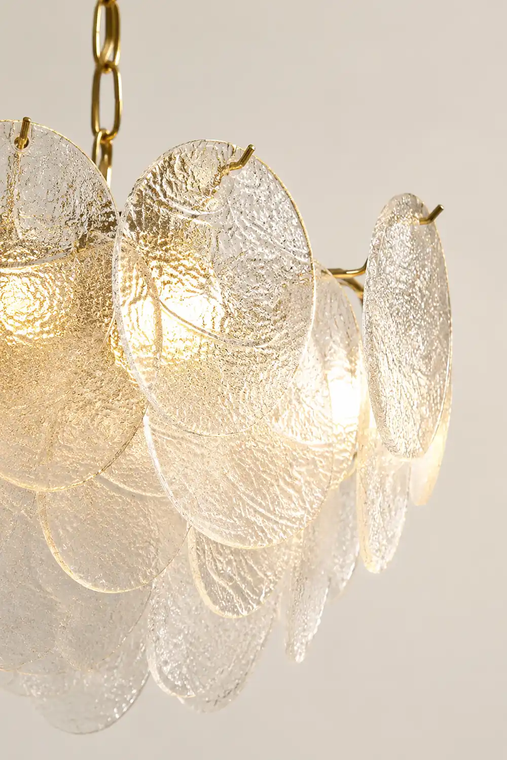 Glass Disc Pendant Light Large Ice Glass Chandelier - Lumpaz