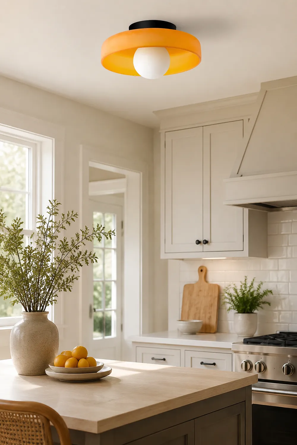 Modern Round Flush Mount Kitchen Ceiling Light - Lumpaz
