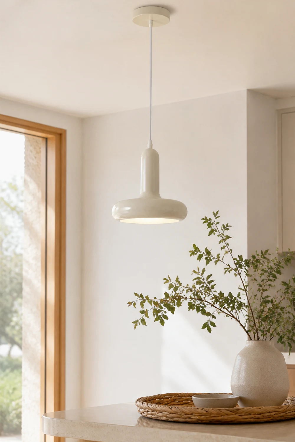Bauhaus Puck Creamy Pendant Light - Lumpaz
