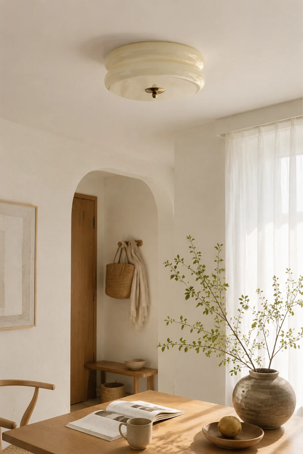 Art Deco Cream Cake Ceiling Light - Lumpaz