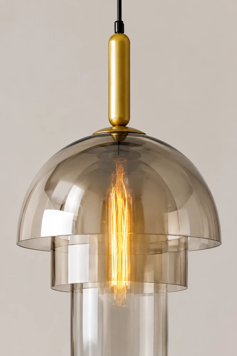 Modern Multi-Layer Glass Dome Hanging Light Fixture - Lumpaz