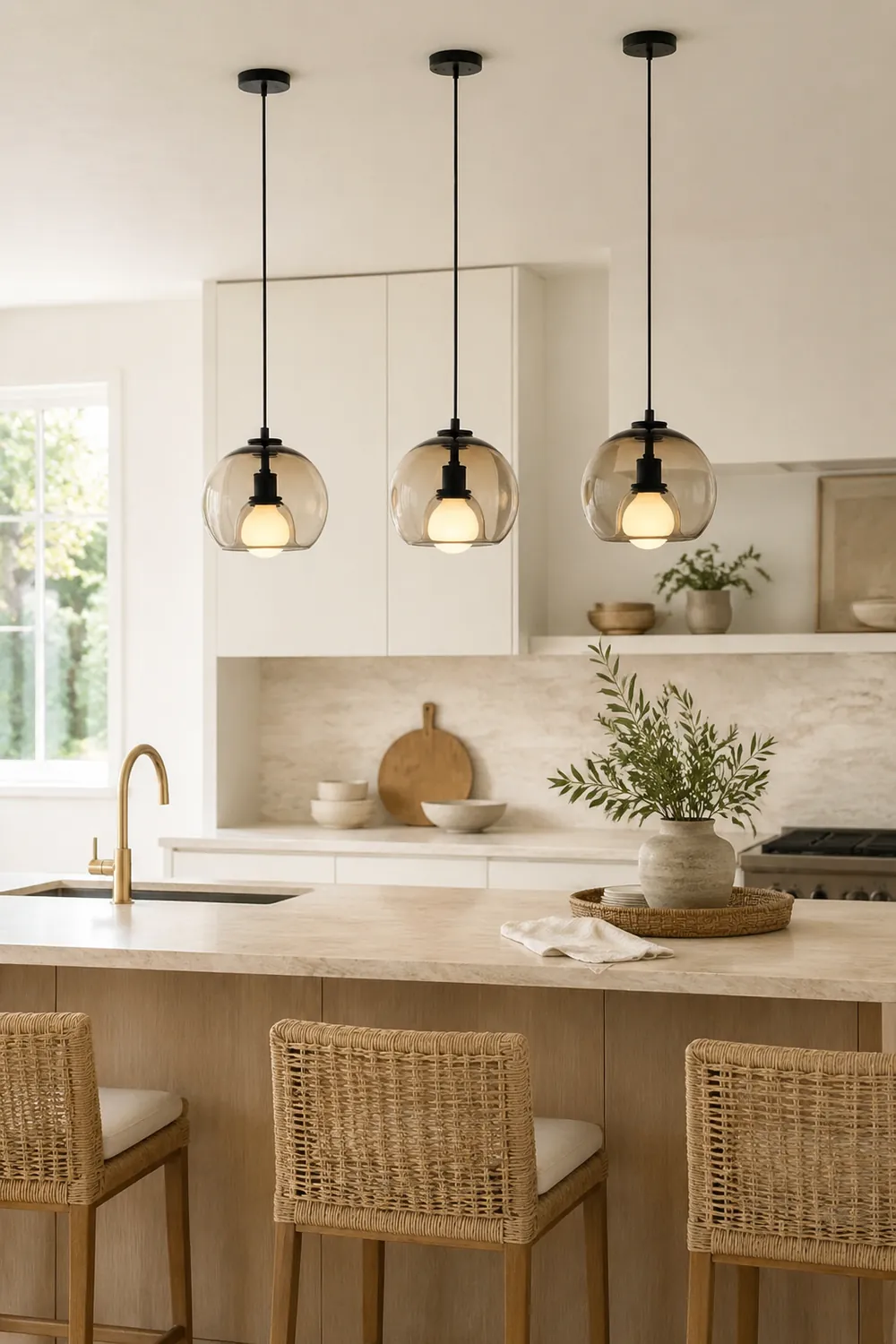 Handblown Stained Glass Orb Pendant Light Lampshade - Lumpaz