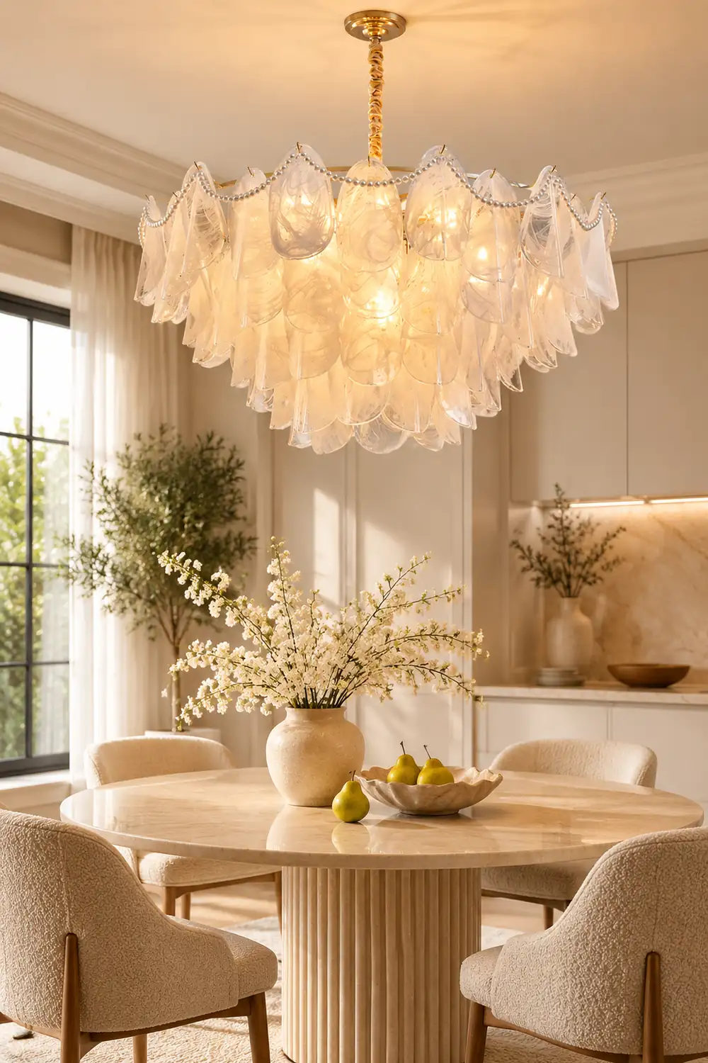 Contemporary Cloud-Inspired Frosted Glass Living Room Chandelier - Lumpaz