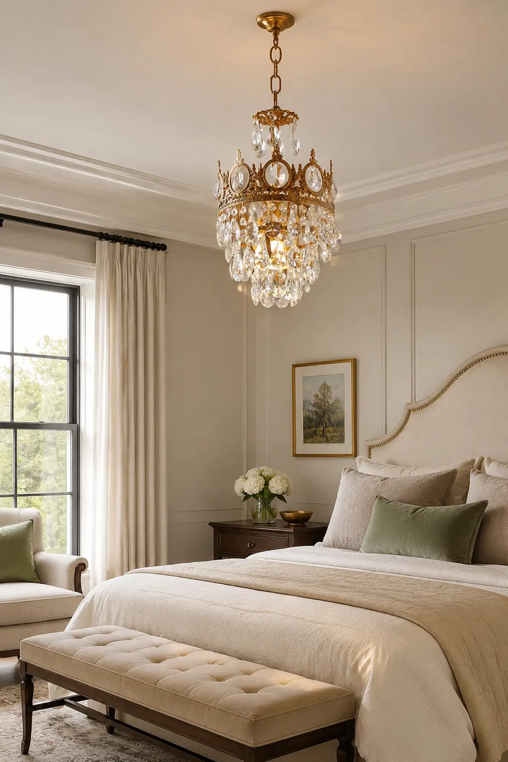 Retro French Gold Crystal Chandelier - Lumpaz