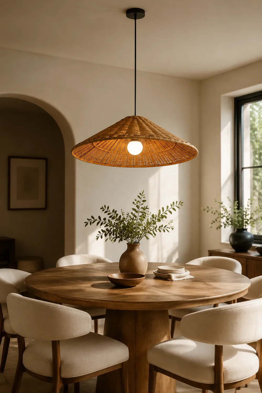 Farmhouse Handmade Rattan Pendant Light - Lumpaz