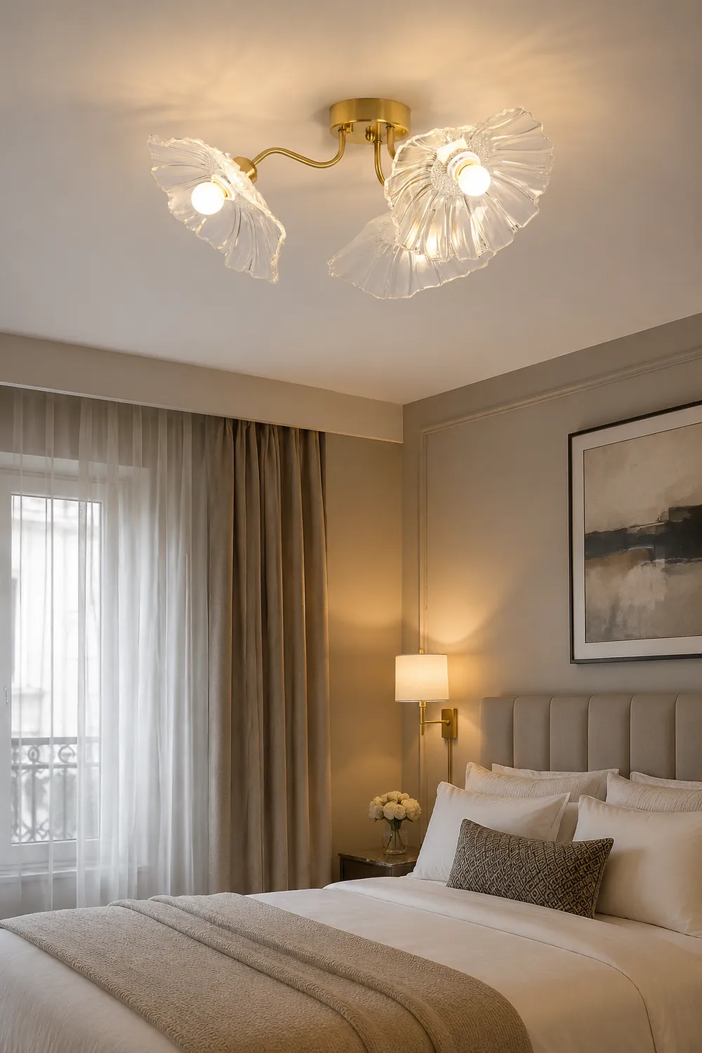 Vintage Lotus Leaf Glass Ceiling Light - Lumpaz