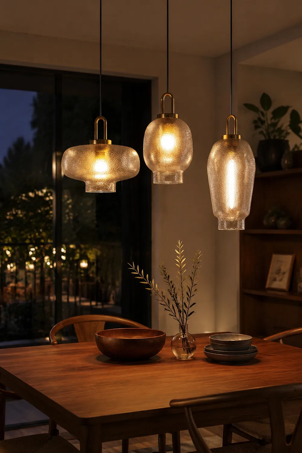 Clear Frosted Glass Pendant Light for Kitchen - Lumpaz