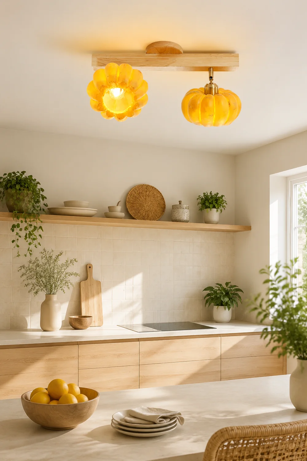 Eco-friendly Yellow Pumpkin Ceiling Lamp - Lumpaz