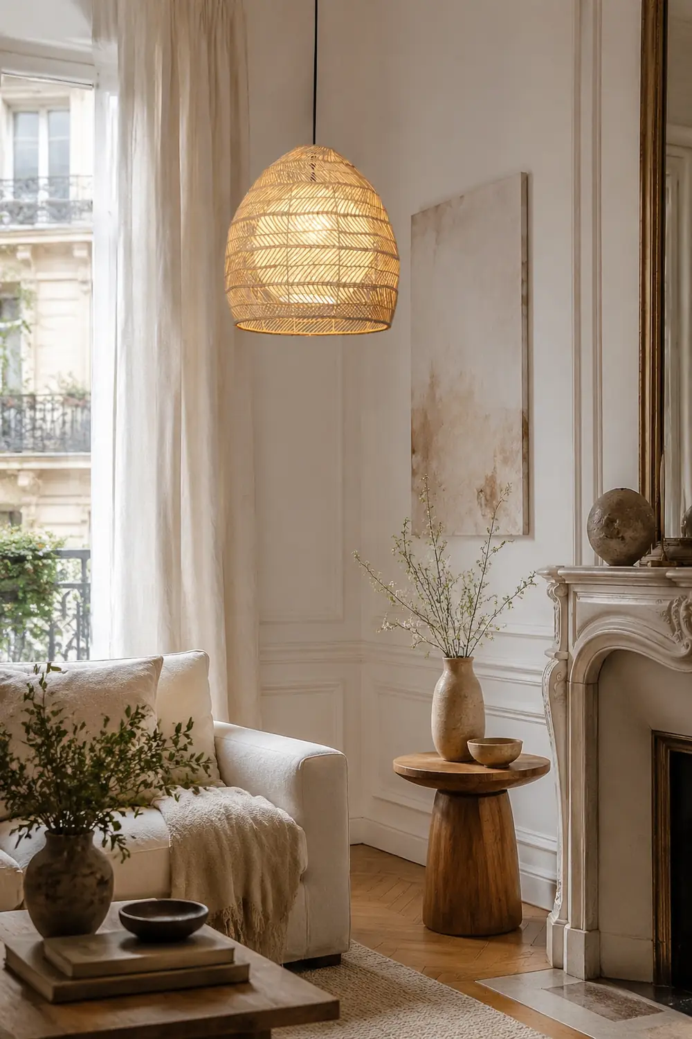 Vintage Rattan Handwoven Basket Lamp Fixtures - Lumpaz