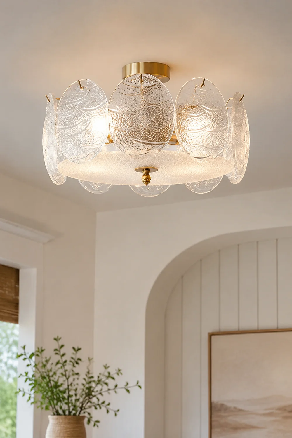 Modern Style Retro Glass Petals Ceiling Lamp - Lumpaz