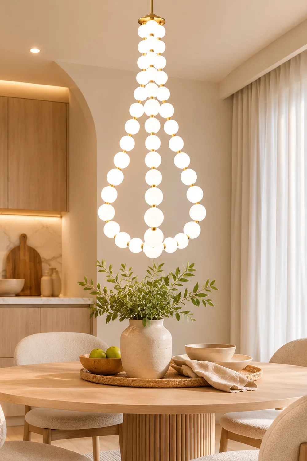 Art Deco White Bubble LED Chandelier For Staircase - Lumpaz