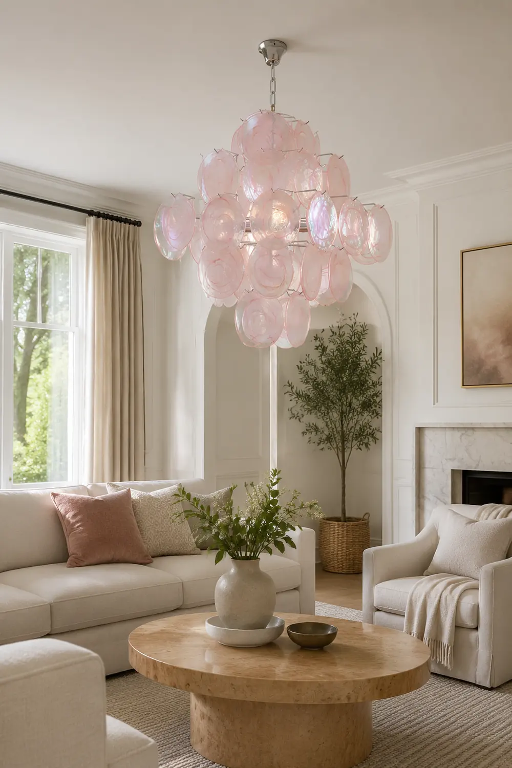 Pink Murano Glass Chandelier for Living Room - Lumpaz