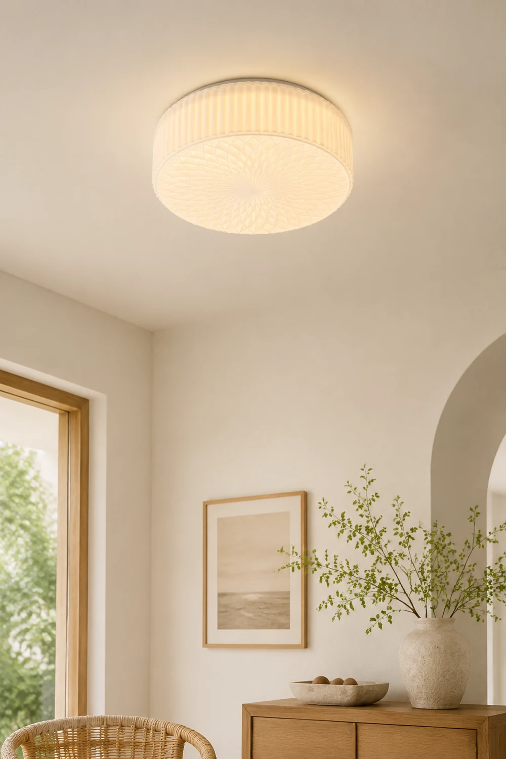French Art Glass Flush Mount Ceiling Light - Lumpaz
