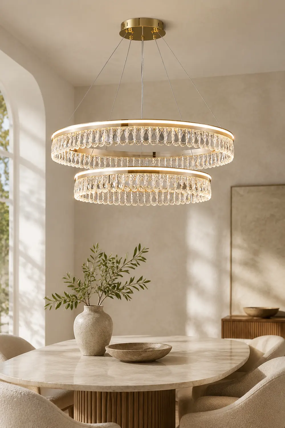 Luxury Large Crystal Ring Chandelier - Lumpaz