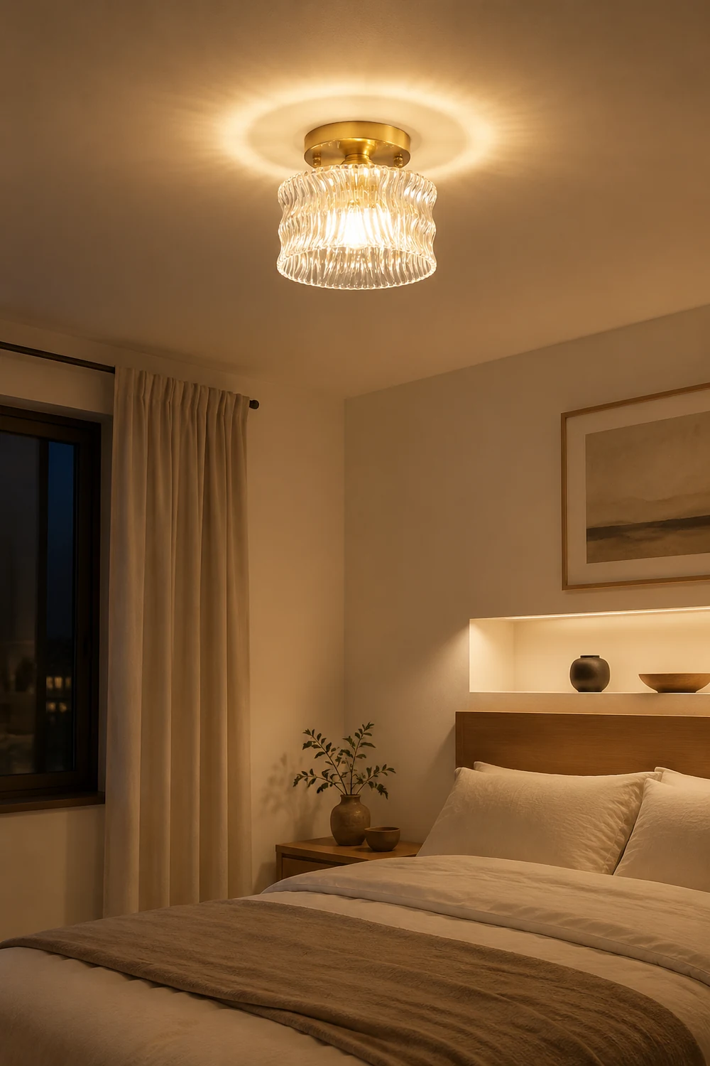 Vintage Crystal Clear Glass Ceiling Light Hallway - Lumpaz