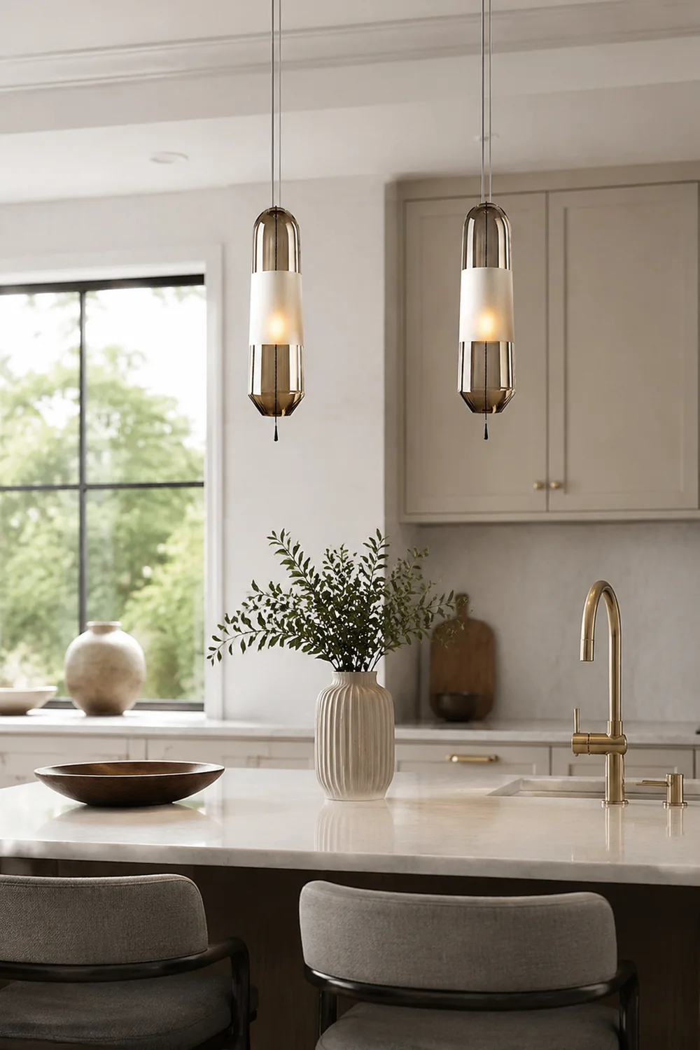 Designer Capsule Shaped Glass Pendant Lamp - Lumpaz