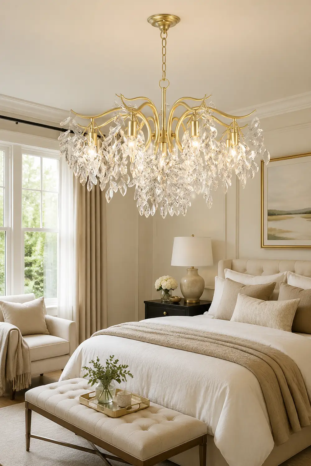 Modern Large Crystal Gold Tiered Dining Room Chandelier - Lumpaz