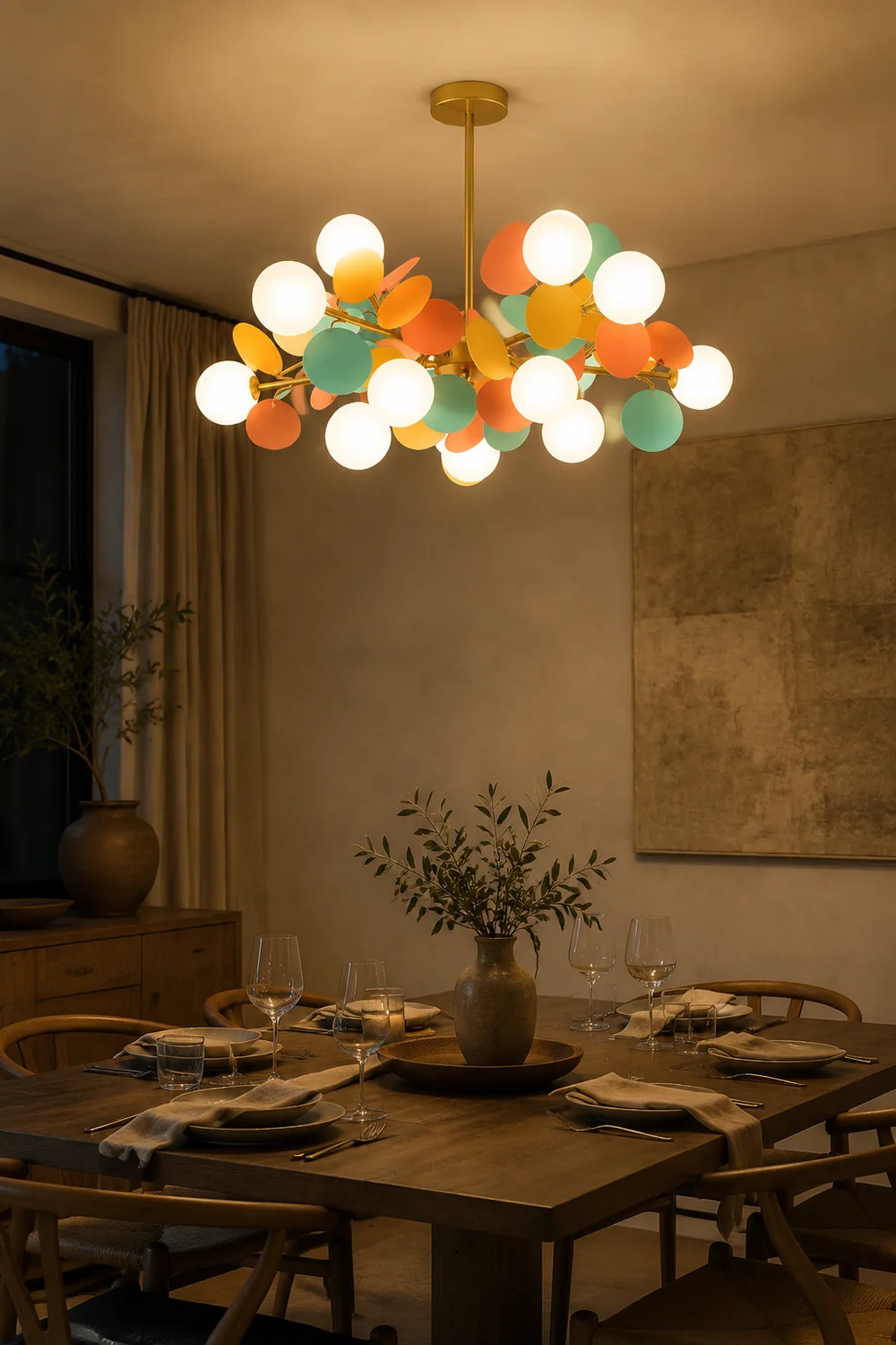 Nordic Multicolored Flower Branch Living Room Chandelier - Lumpaz