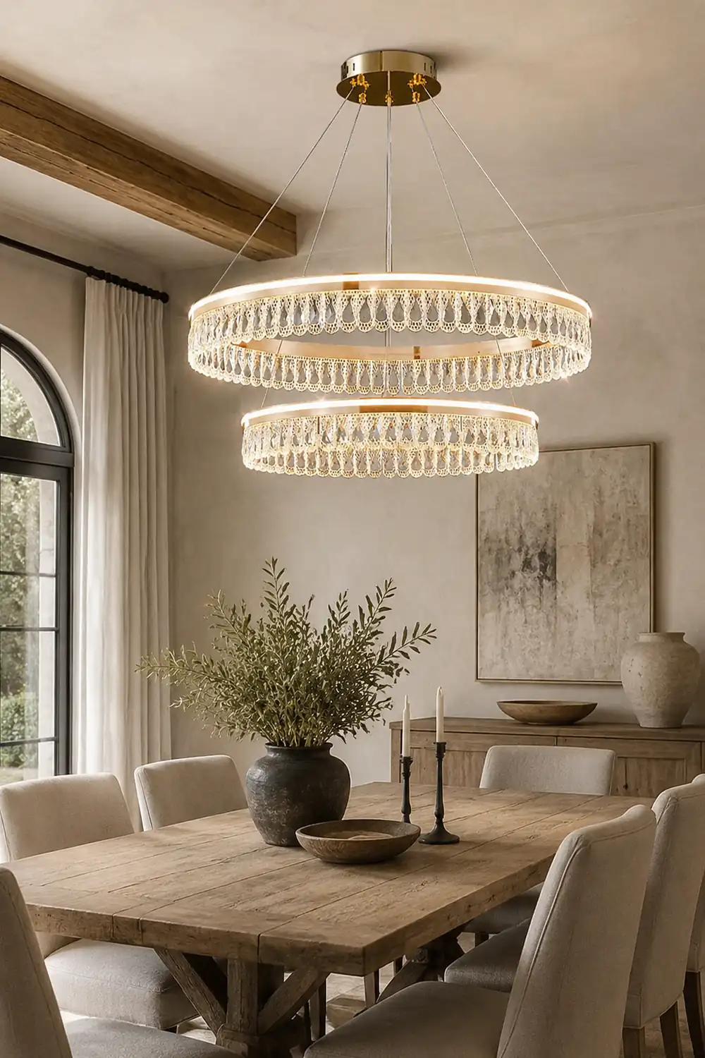 Luxury Large Crystal Ring Chandelier - Lumpaz
