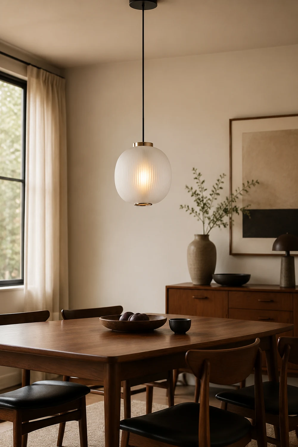 Retro Frosted Glass Lantern Pendant Light - Lumpaz