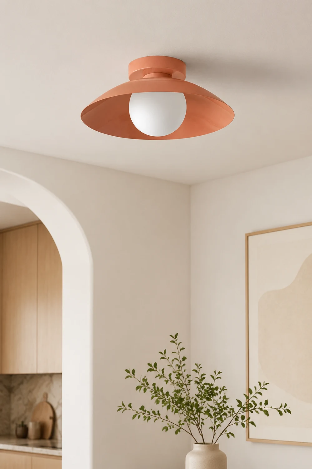 Simple Round Metal Flush Mount Ceiling Light For Kitchen - Lumpaz