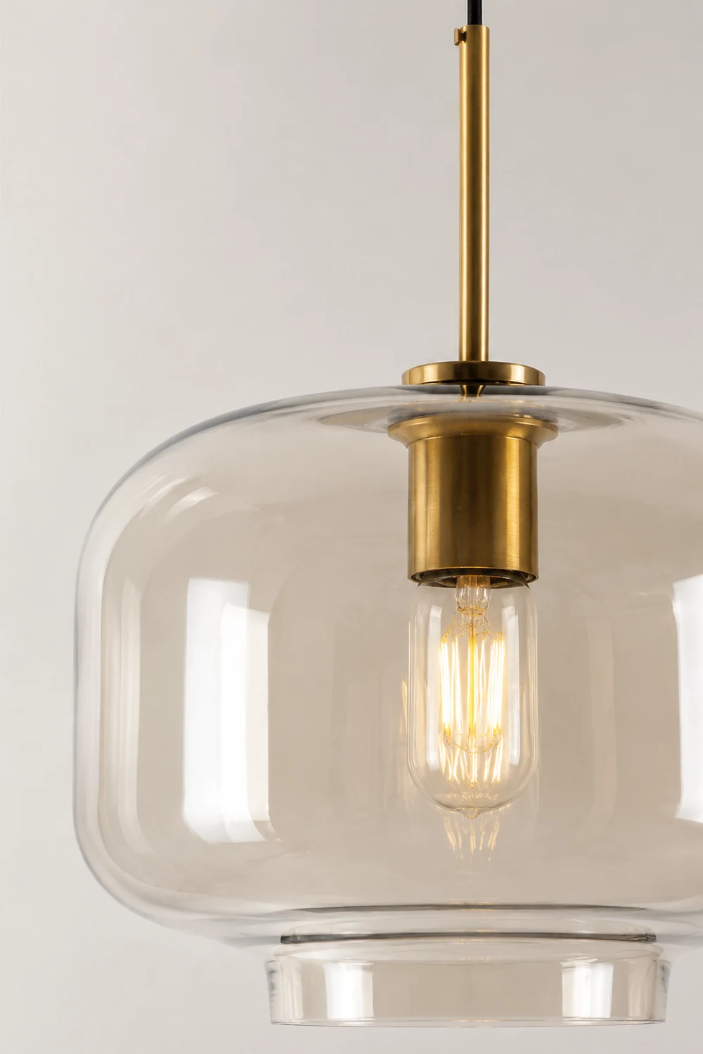 Industrial Amber Glass Pendant Light - Lumpaz
