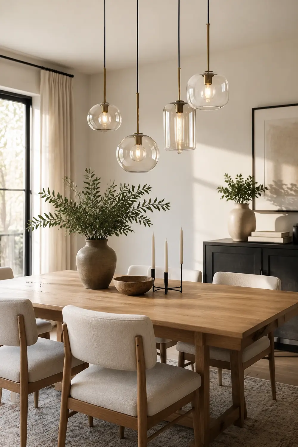 Industrial Amber Glass Pendant Light - Lumpaz