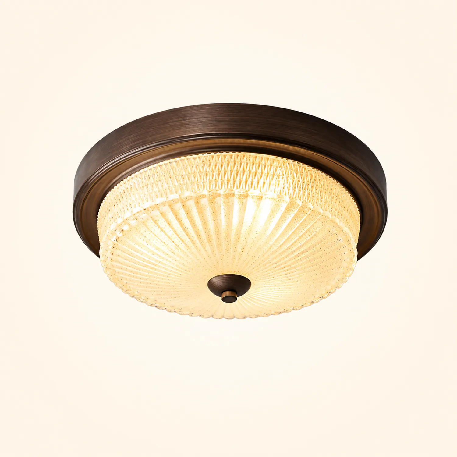 Retro Round Bedroom Ceiling Lamp - Lumpaz