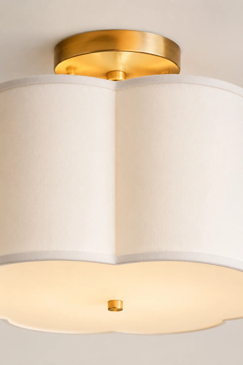 Simple White Flower Semi Flush Ceiling Light For Bedroom - Lumpaz