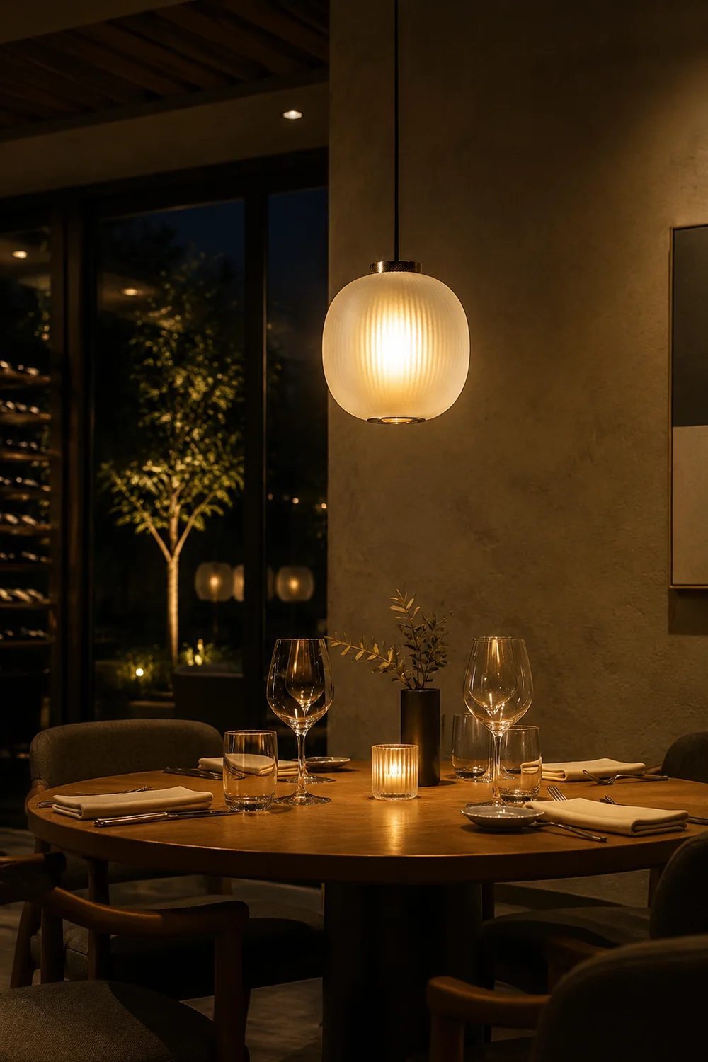 Retro Frosted Glass Lantern Pendant Light - Lumpaz