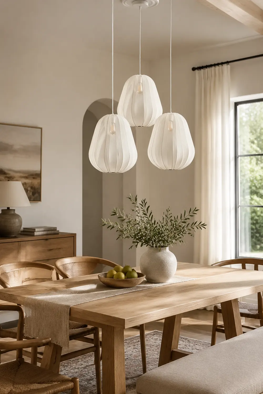 Nordic 1-Light Fabric Lampshade Shade Pendant Lamp - Lumpaz