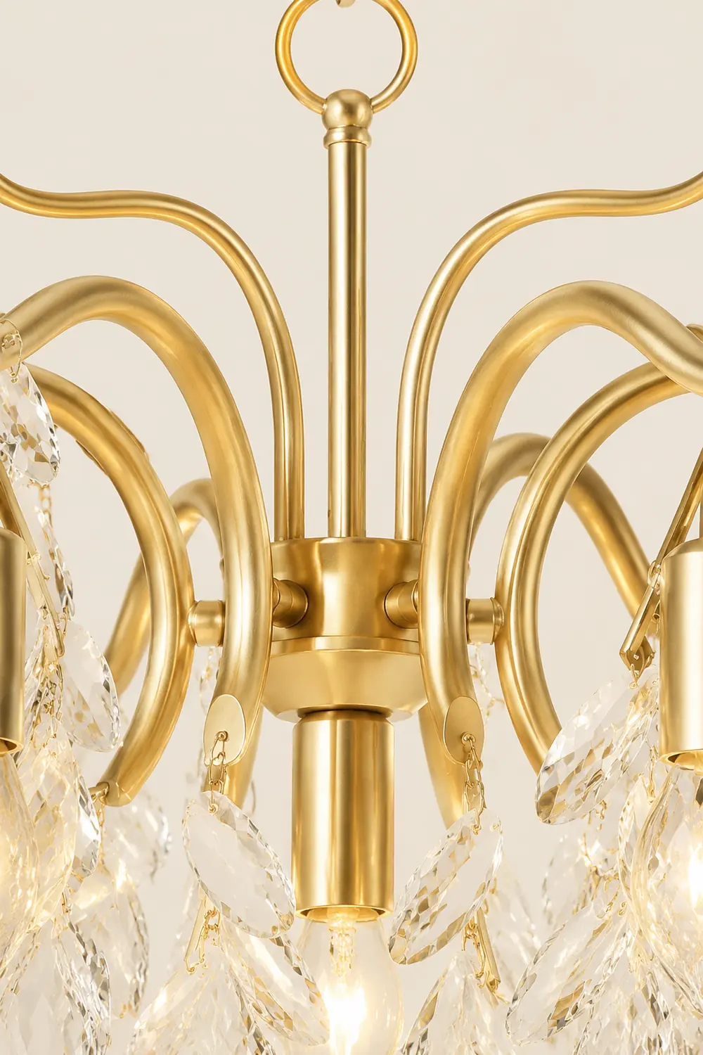Modern Large Crystal Gold Tiered Dining Room Chandelier - Lumpaz