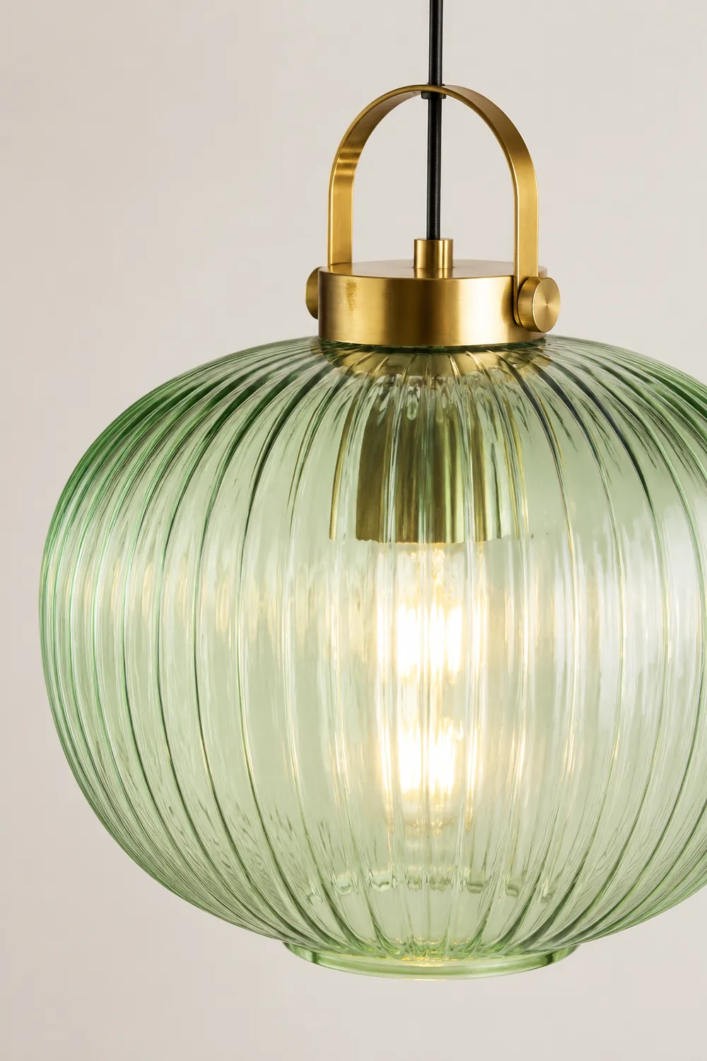 Retro Green Lantern Glass Pendant Lamp - Lumpaz
