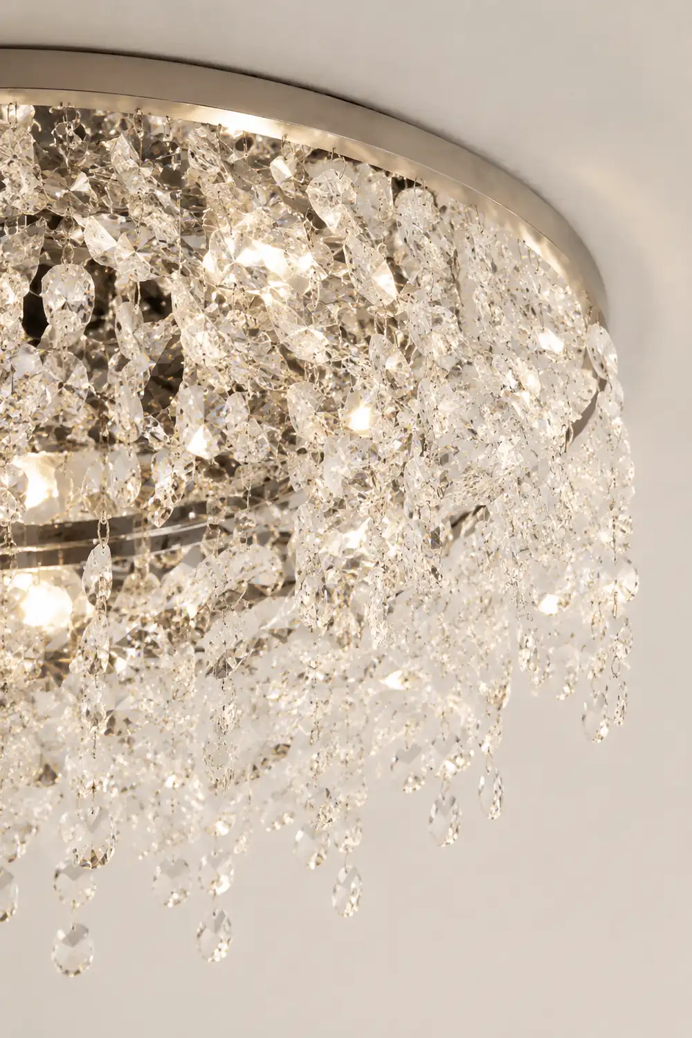 Luxury Crystal Chrome Flush Ceiling Light - Lumpaz