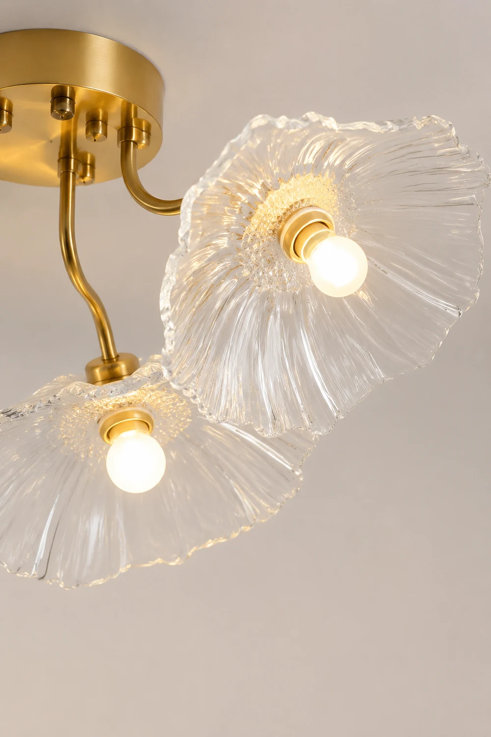 Vintage Lotus Leaf Glass Ceiling Light - Lumpaz