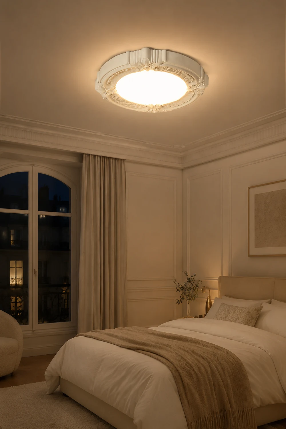 French Retro LED Ceiling Light For Bedroom - Lumpaz
