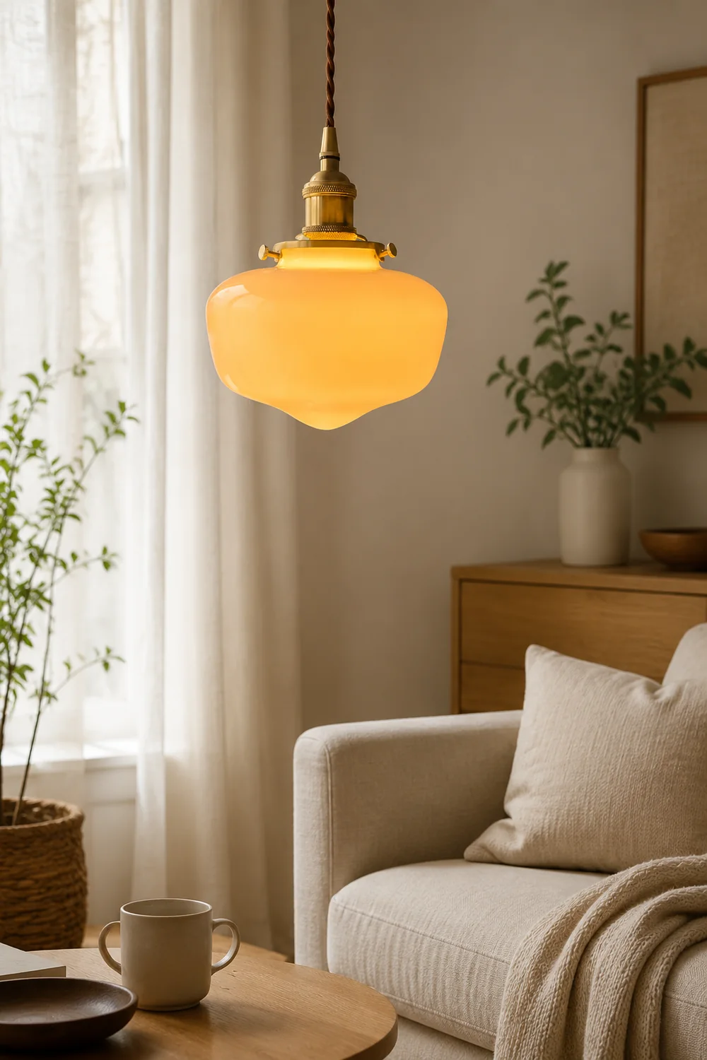 Retro Lantern Glass Pendant Hanging Light - Lumpaz