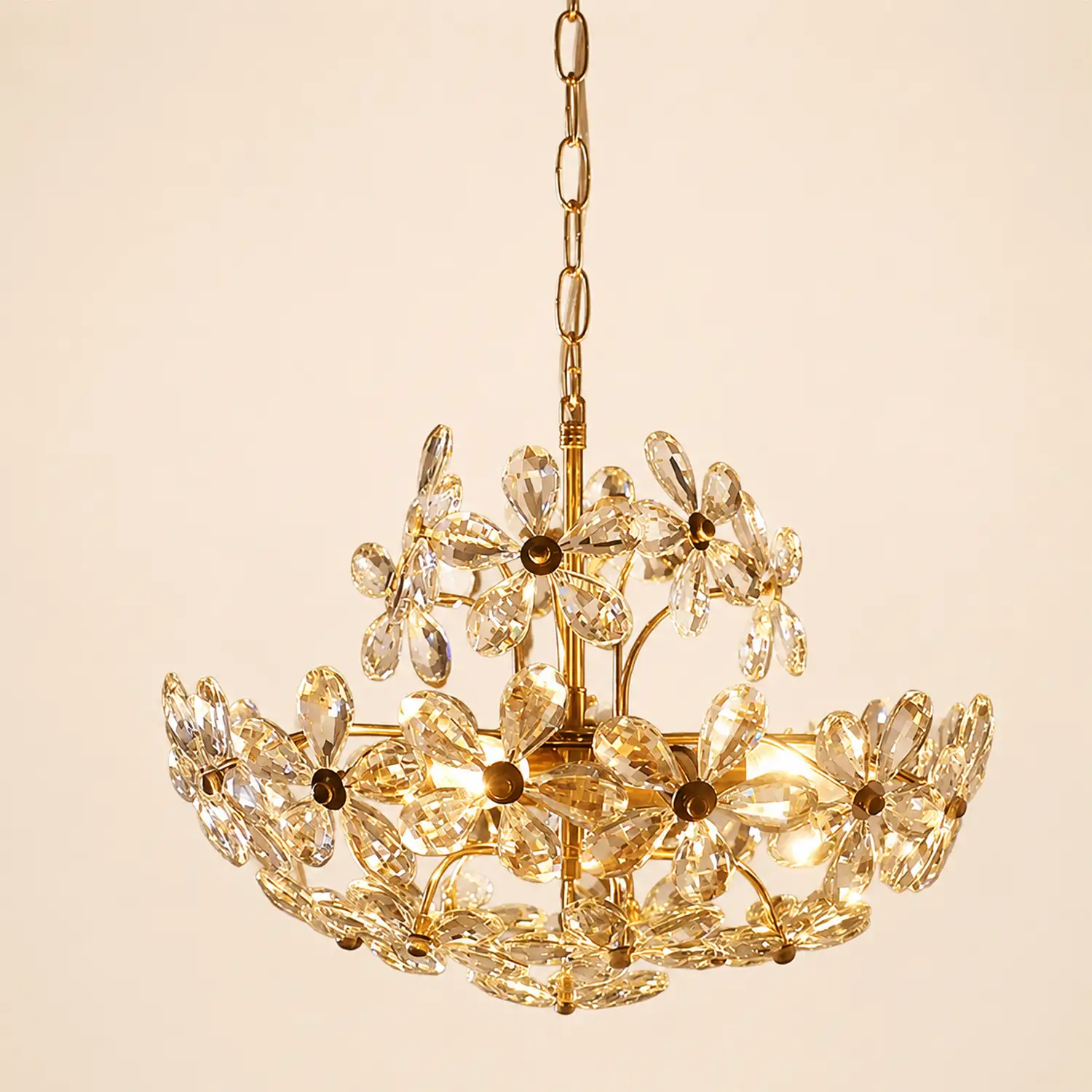 Luxury Crystal Bouquet Brass Chandeliers - Lumpaz
