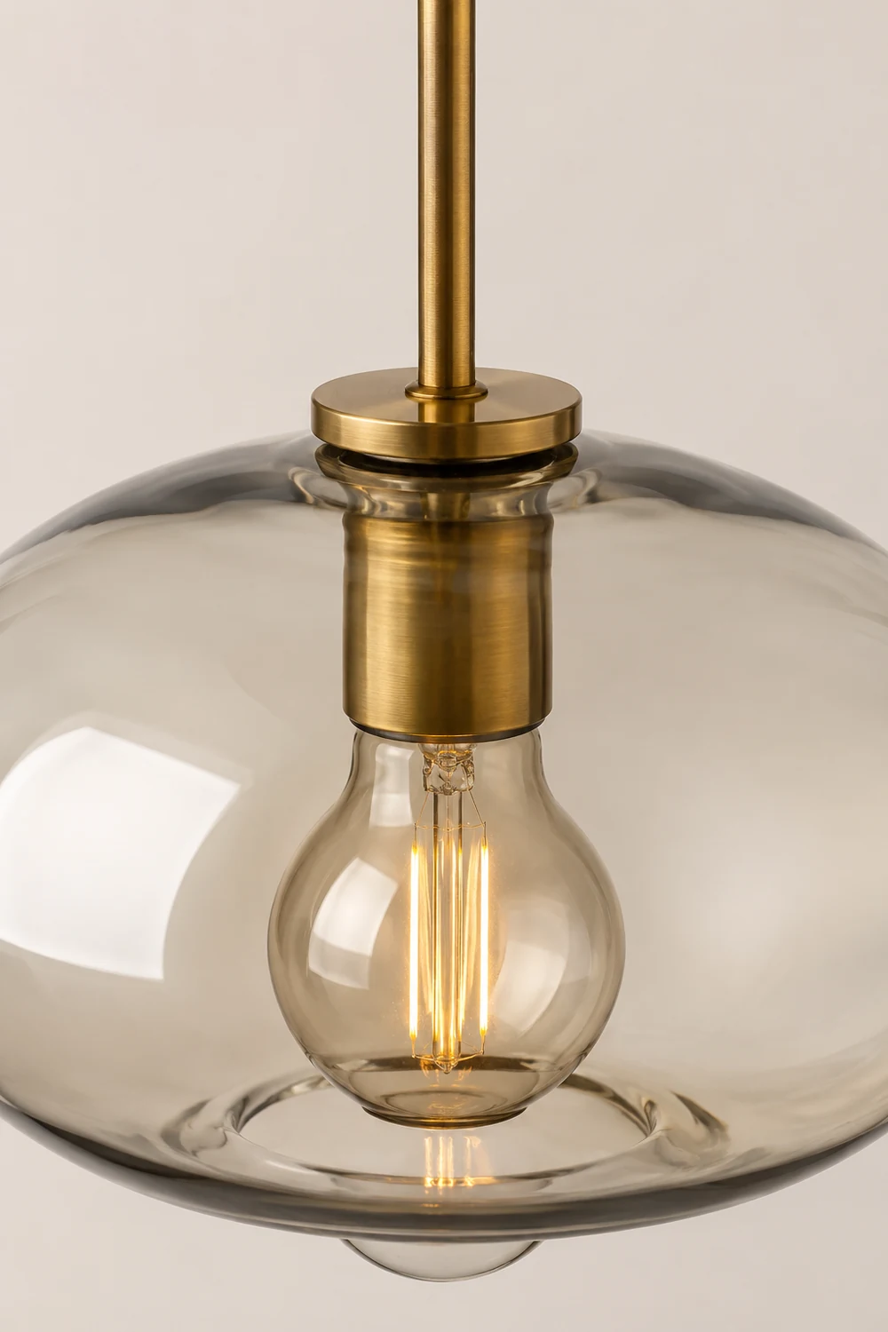 Industrial Amber Glass Pendant Light - Lumpaz