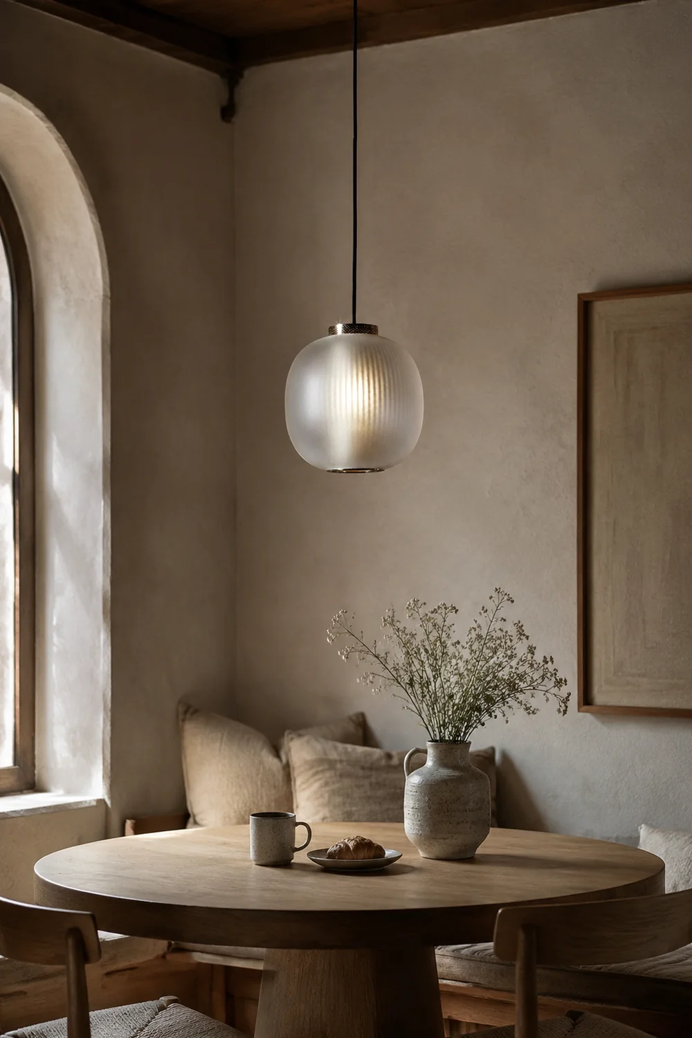 Retro Frosted Glass Lantern Pendant Light - Lumpaz