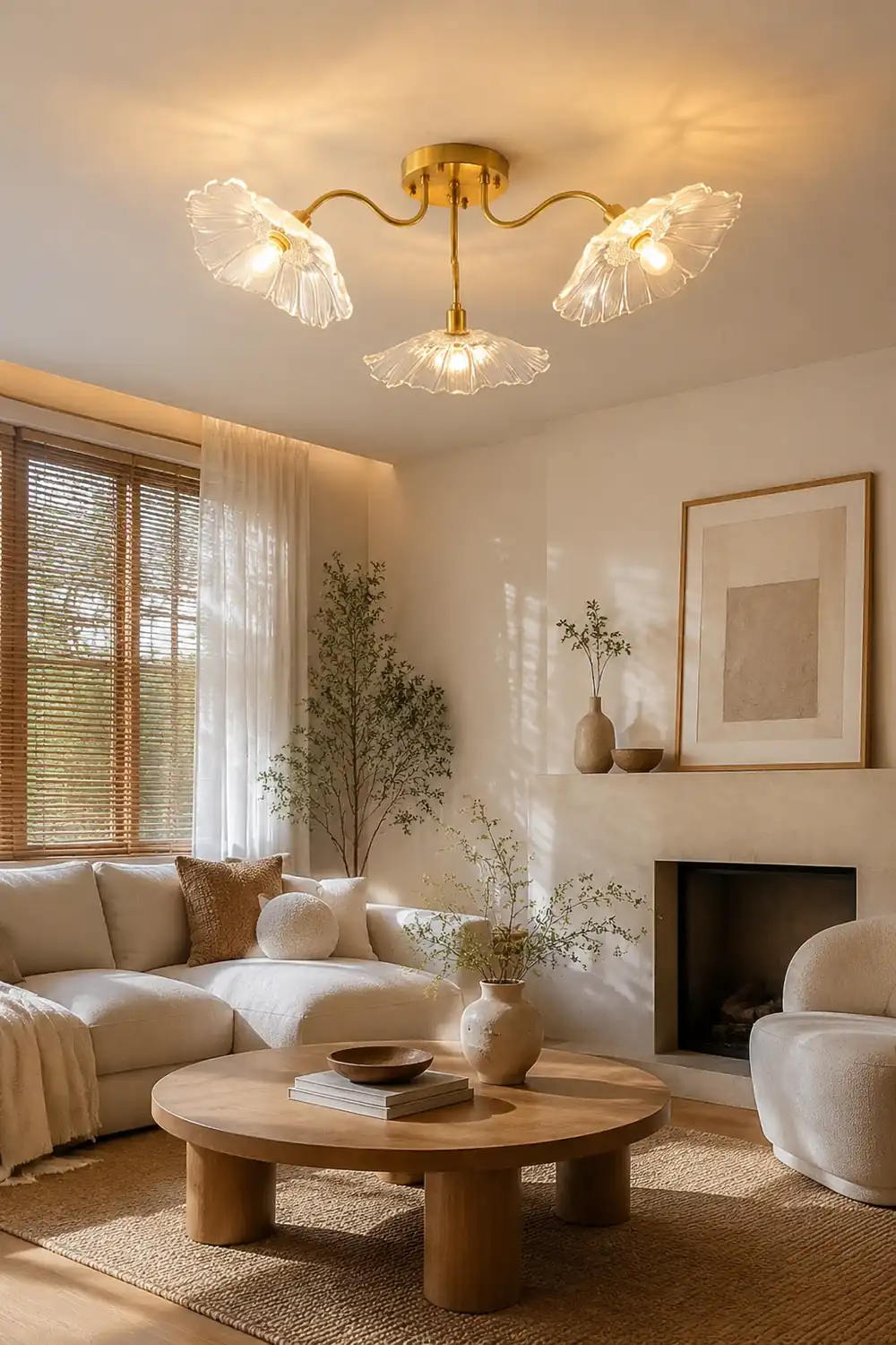 Vintage Lotus Leaf Glass Ceiling Light - Lumpaz