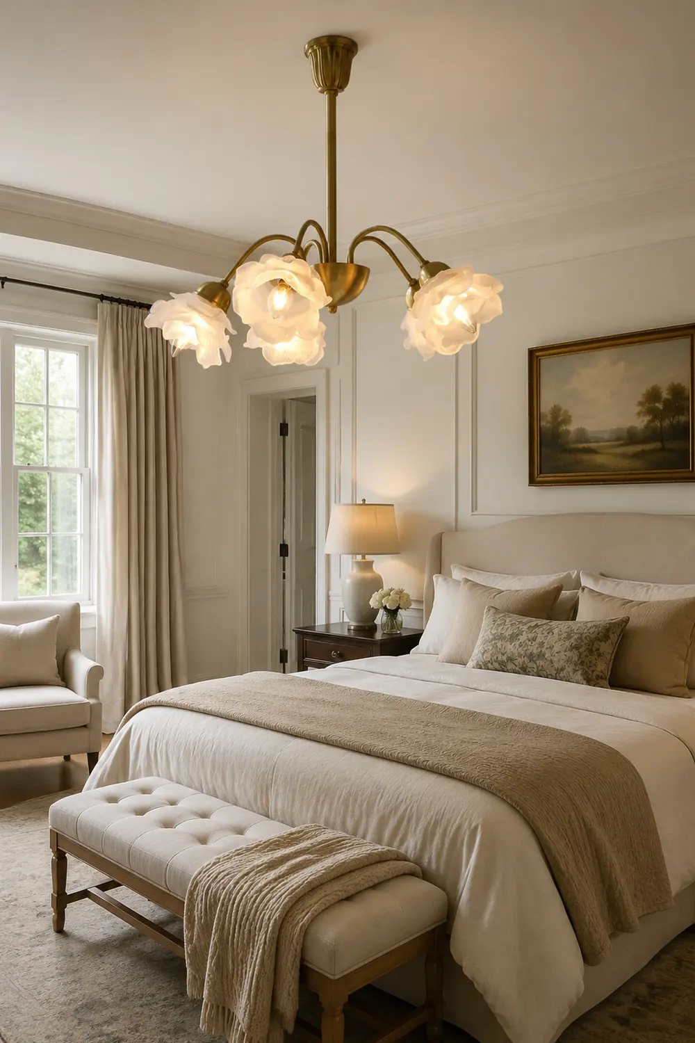 Modern French Retro Copper White Chandelier - Lumpaz