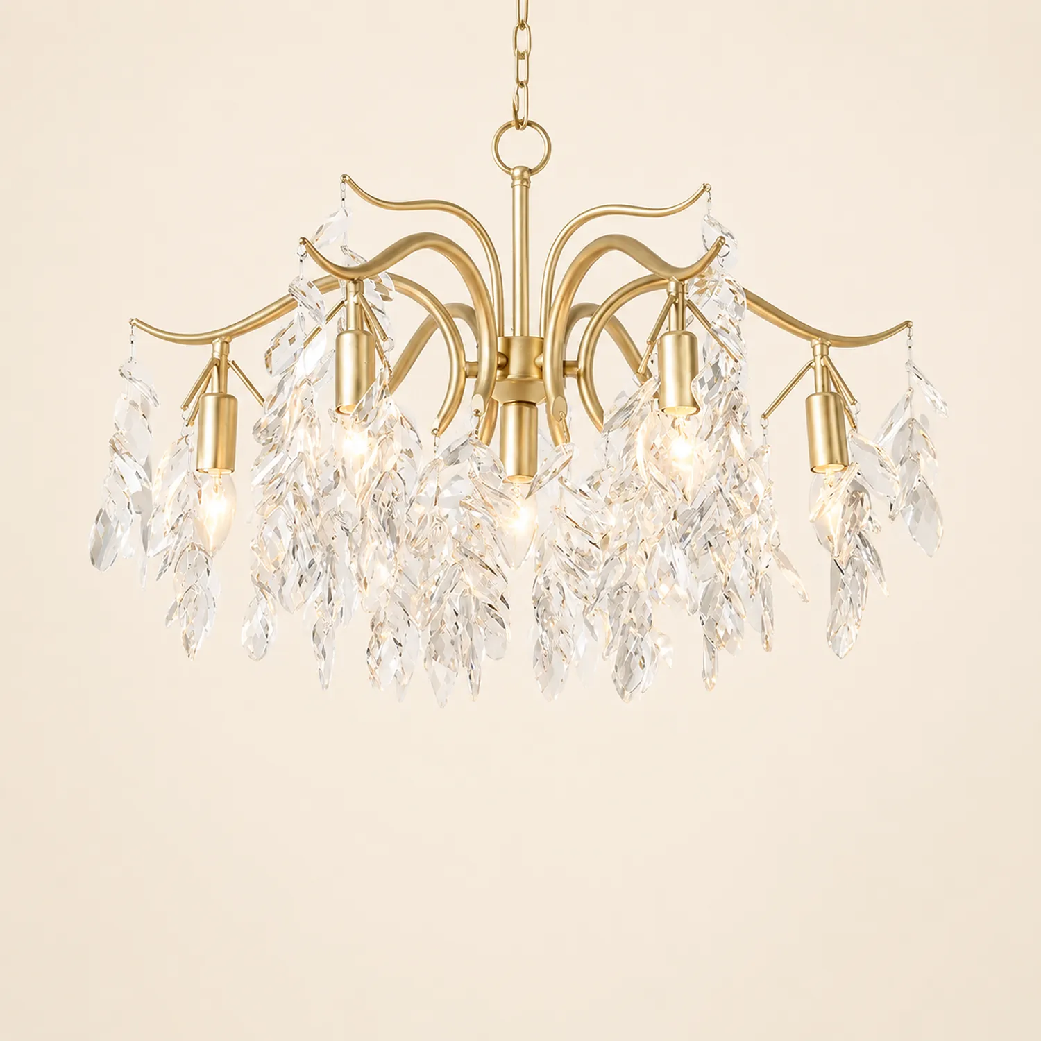 Modern Large Crystal Gold Tiered Dining Room Chandelier - Lumpaz