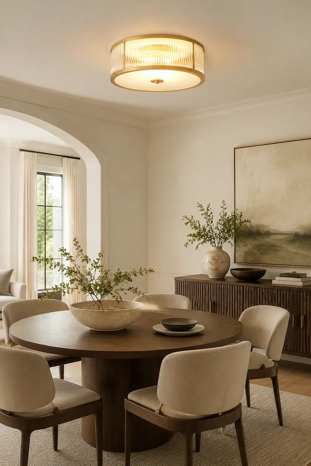 Vintage Round Simple Brass Ceiling Lamps - Lumpaz