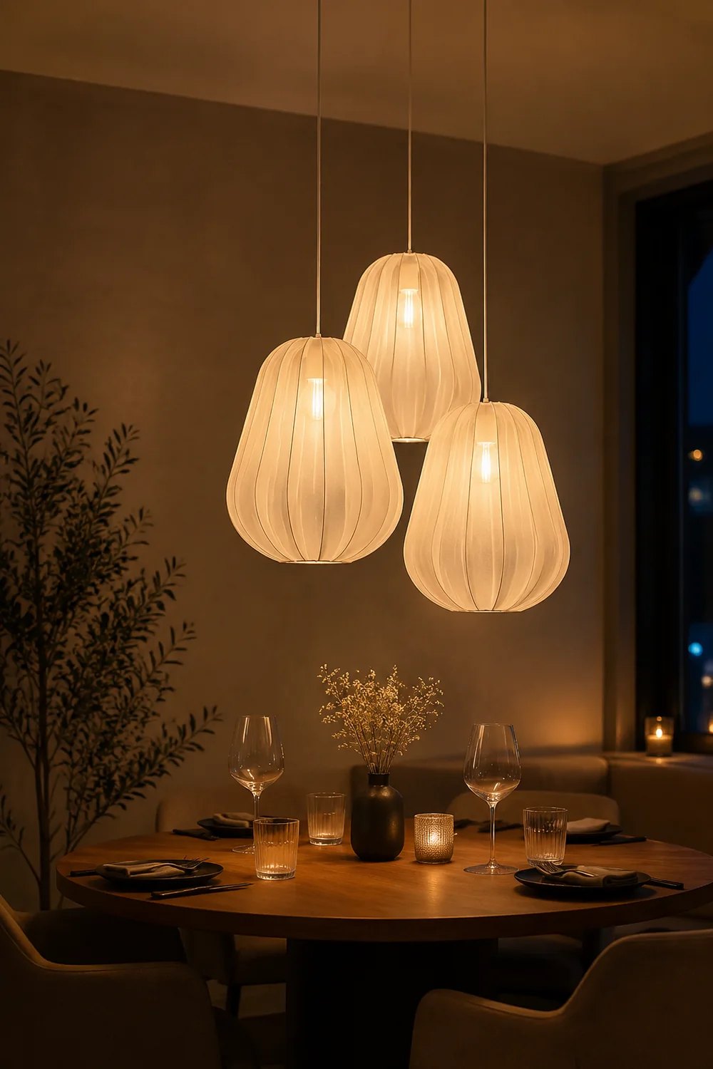 Nordic 1-Light Fabric Lampshade Shade Pendant Lamp - Lumpaz