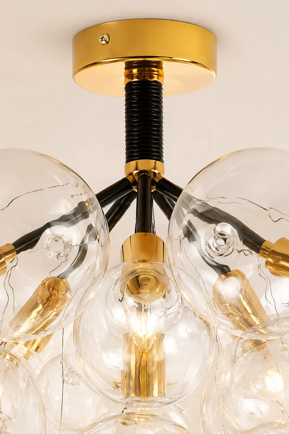 Modern Semi Flush Mount Ceiling Light Glass Bubble  Chandelier - Lumpaz