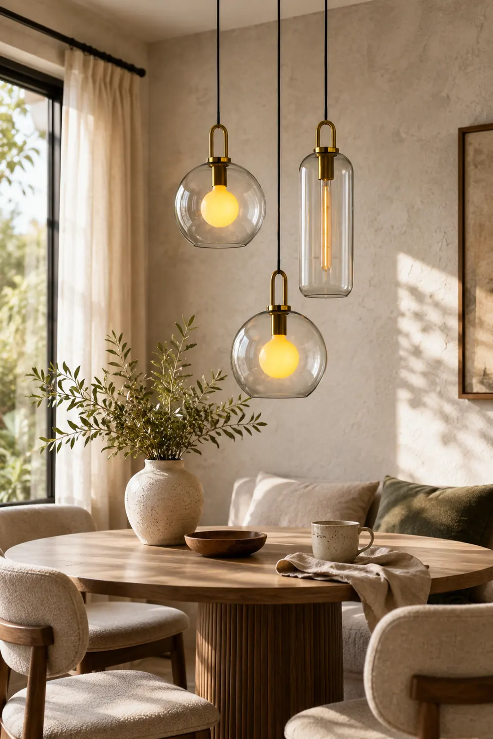 Modern Glass Living Room Pendant Light - Lumpaz