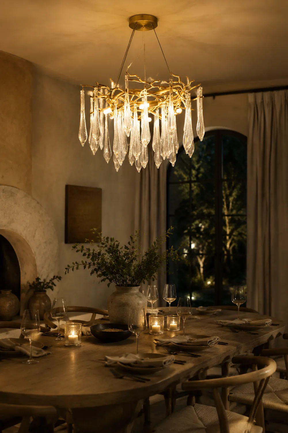 Modern Glass Teardrop Tiered Chandelier - Lumpaz